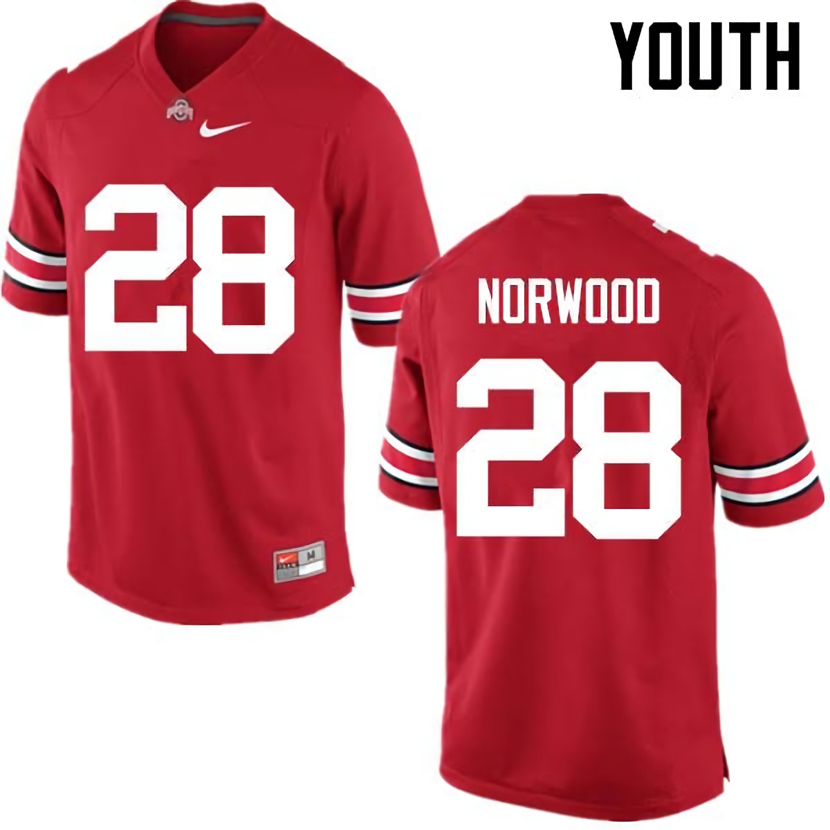 Joshua Norwood Ohio State Buckeyes Youth NCAA #28 Nike Red College Stitched Football Jersey NCT5756DL